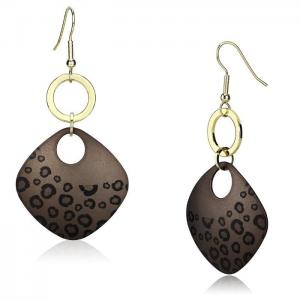 Lo2701 - special color iron earrings with epoxy  in jet - alamode