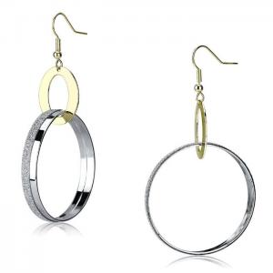 Lo2706 - reverse two-tone iron earrings with no stone - alamode