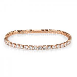 3w1720 - rose gold brass bracelet with aaa grade cz in clear - alamode