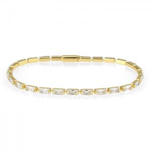 3w1716 - gold brass bracelet with aaa grade cz in clear - alamode