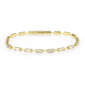3w1713 - gold brass bracelet with aaa grade cz in clear - alamode