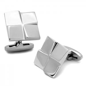 Tk1250 - high polished (no plating) stainless steel cufflink with no stone - alamode