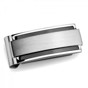 Tk2085 - high polished (no plating) stainless steel money clip with no stone - alamode