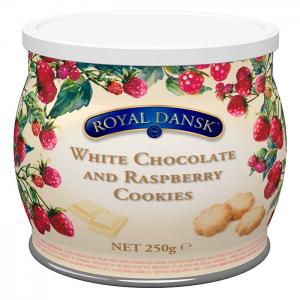 Royal dansk white chocolate and raspberry cookies