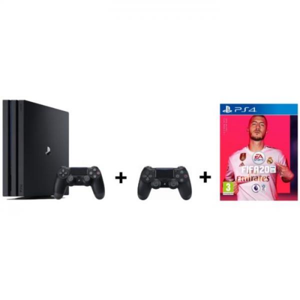 PS4 Pro Console 1TB Black + Extra Controller + FIFA20 Game - Playstation 4